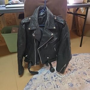 Vintage Black Leather Bikers Jacket is